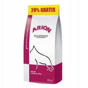 Sucha karma dla psa ARION Premium Adult Lamb Rice 10kg + 2kg GRATIS