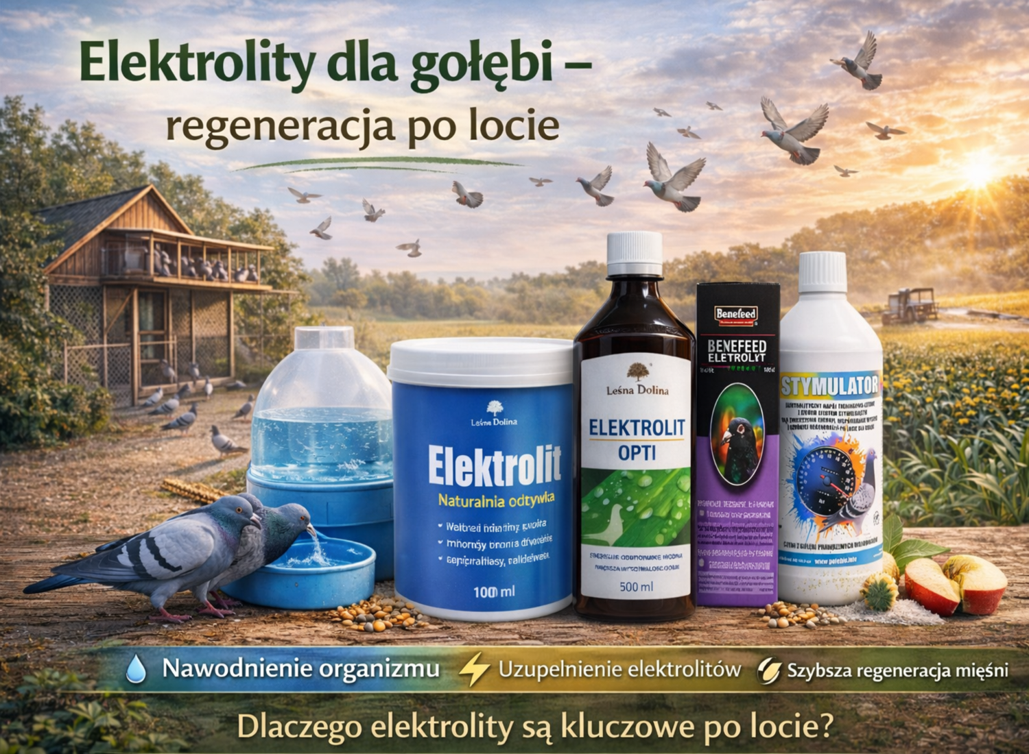 Elektrolity dla gołębi – dlaczego są tak ważne po locie