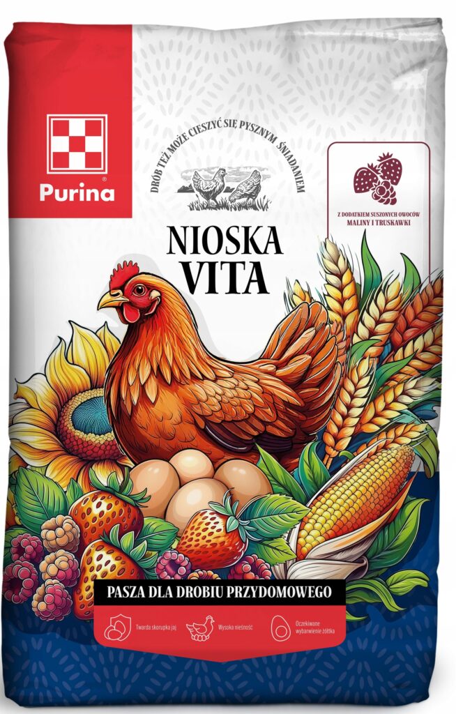 NIOSKA VITA mlewnik sypka pasza karma z maliną i truskawką 25kg PURINA