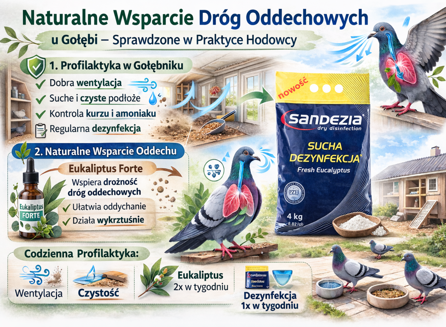 Naturalne wsparcie dróg oddechowych u gołębi – co naprawdę działa w praktyce hodowcy?