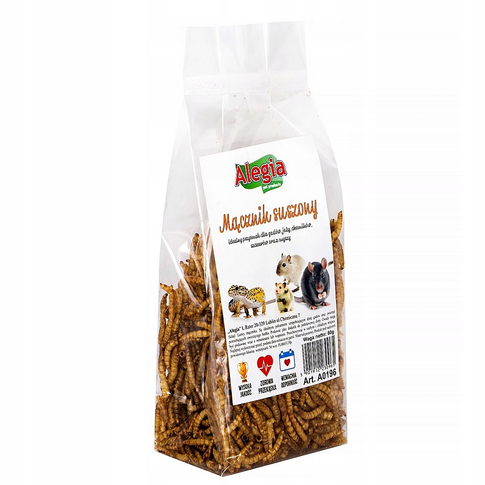 Alegia przysmaki mączniki suszone 60g chomik, mysz, szczur, ptak