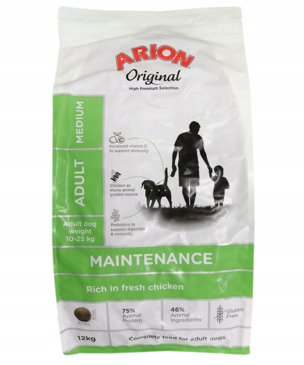 Arion sucha karma kurczak psy dorosłe ras średnich 10-25kg opakowanie 12kg