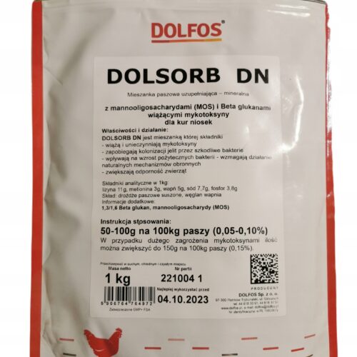 DOLSORB DN 1kg Wiąże Mytotoksyny Poprawia Odporność dla Kur Niosek