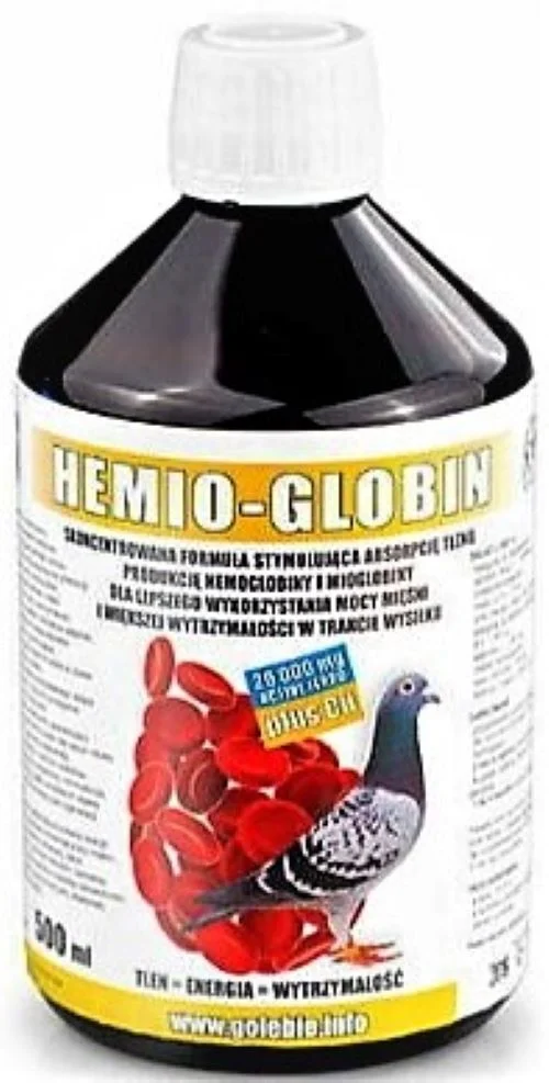HEMIO-GLOBIN – aktywne żelazo dla gołębi – syrop 500ml