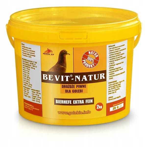 PATRON Bevit-Natur, Drożdże piwne dla gołebi. 2 kg