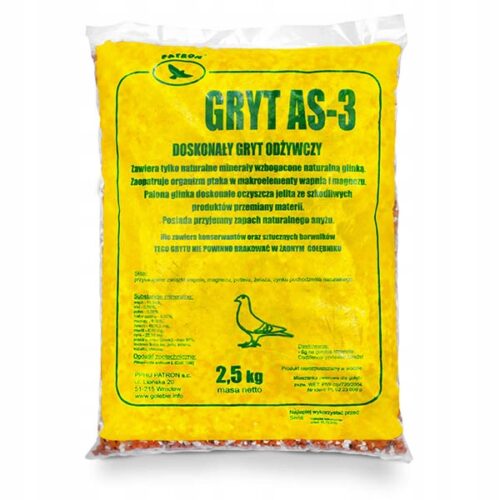 PATRON GRYT AS-3 2,5kg - wapń magnez palona glinka
