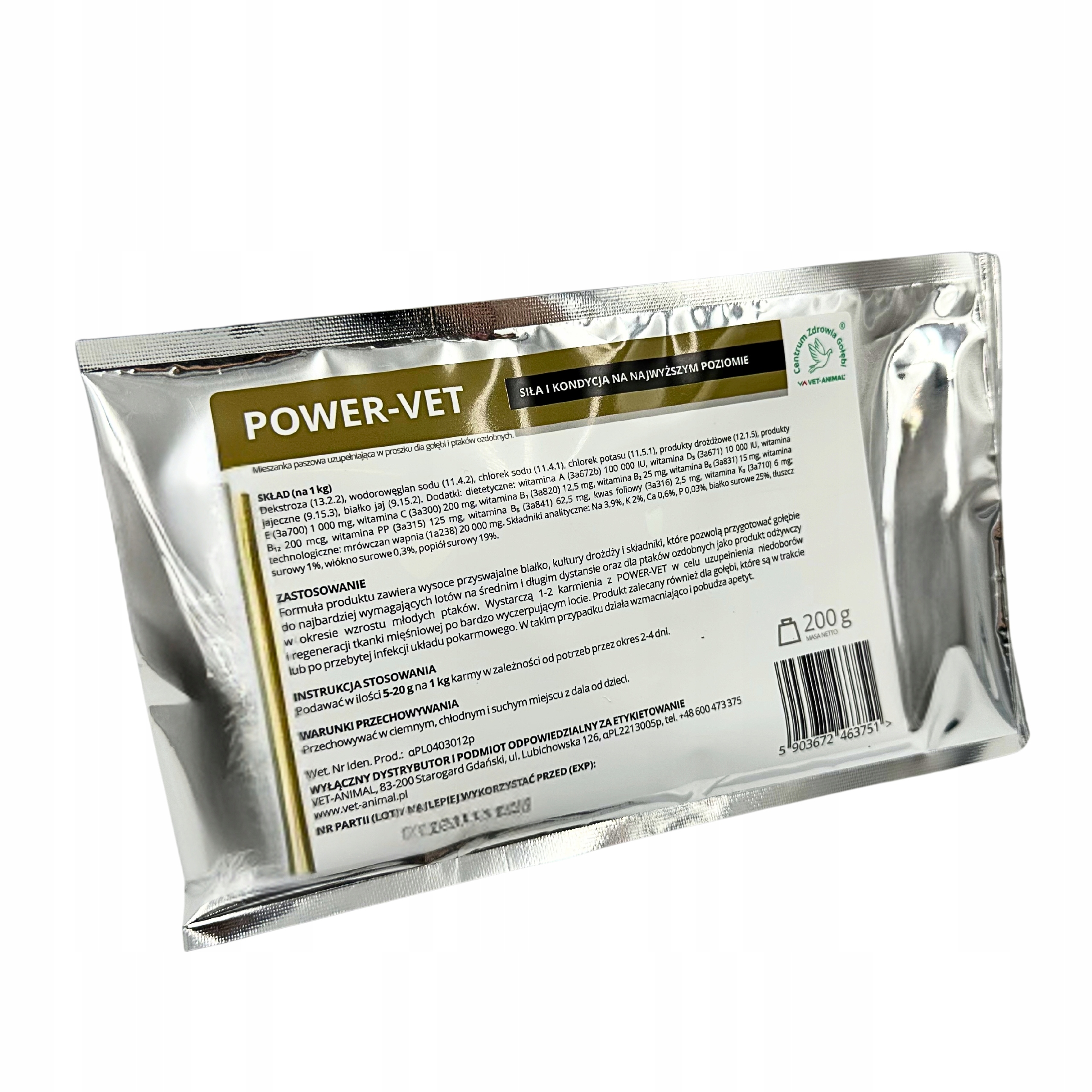 POWER-VET 200g białko średnie i długie loty gołębi