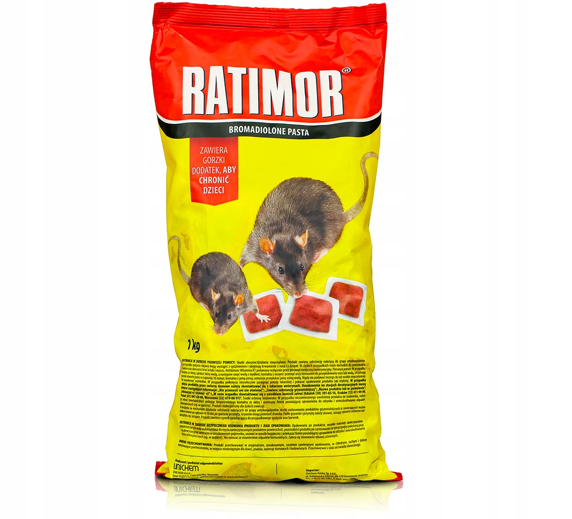RATIMOR Trutka miękka pasta na szczury i myszy Bromadiolon 1kg
