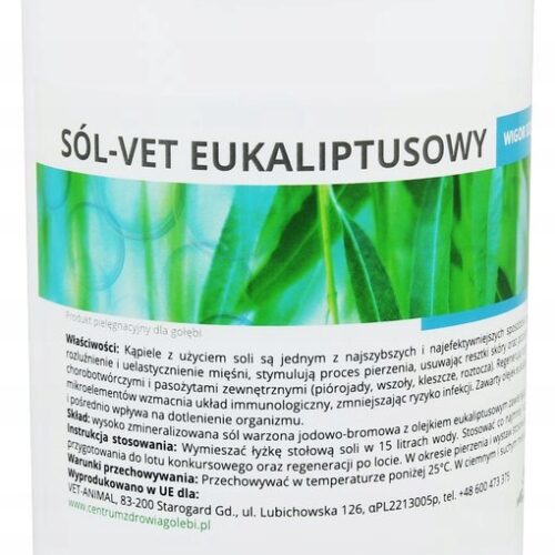 Sól-Vet Eukaliptusowy Vet Animal 1kg sól do kąpieli dla gołębi