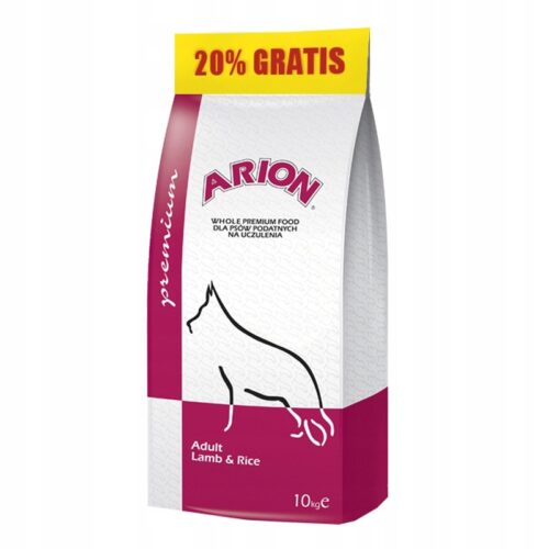 Sucha karma dla psa ARION Premium Adult Lamb Rice 10kg + 2kg GRATIS