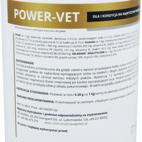 VET-ANIMAL Power-Vet 500g – białko regeneracja mięśni kondycja
